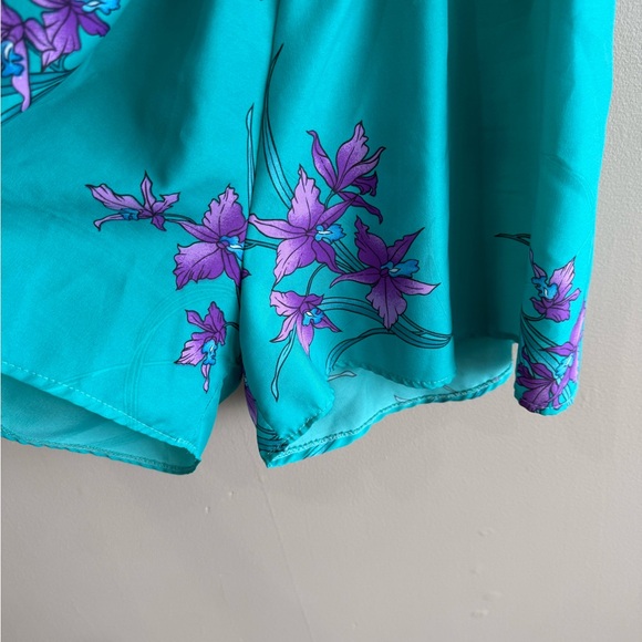 Turquoise Floral Ruffle Romper - Picture 3 of 6